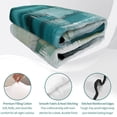 thumbnail image 4 of Queen Quilt Set 90''x96'', Teal Turquoise Lightweight Bedspread Coverlet Set with 2 Pillow Shams, Modern Abstract Minimalism Ombre Art Breathable All Season Quilt Bedding for Bedroom/Guest Room, 4 of 9