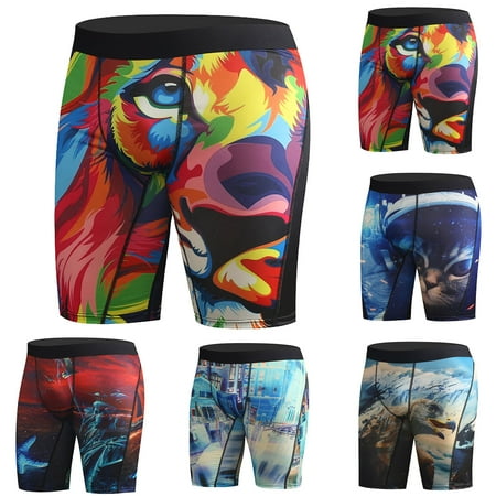 

Follure Men Underwear lingerie for women Men s Fashion Skinny Sports Anti-Wear Leg Ice Silk Digital Boxer Briefs Multicolor/XXL