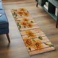 thumbnail image 4 of Sunflower Runner Rug 2x6 FT,Non Slip Hallway Rugs,Vintage Summer Botanical Wooden Farmhouse Washable Soft Floor Carpet Throw Runner Carpet Long Rugs for Entryway Kitchen Bedside Sliding Door, 4 of 8