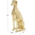 thumbnail image 3 of 13" x 32" Gold Resin Sitting Greyhound Dog Sculpture, by DecMode, 3 of 9