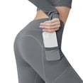 thumbnail image 2 of POROPL Leggings for Women,Mesh Pockets High Waisted Hip Lifting Stripe Threaded Active Yoga Pants, 2 of 9