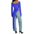 thumbnail image 4 of Gamivast Maxi Dress for Women Scoop Neck Long Sleeve High Slit Tunic Top Longline Shirt Style Casual Outfits Streetwear Fashion Side Split Dress Wear, 4 of 5