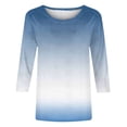 thumbnail image 6 of Bovxnpu 3/4 Length Sleeve Womens Tops, Cotton Casual Tunic Tops for Women Loose Dressy, Women's Fashion Printed Loose T-shirt 3/4 Sleeves Blouse Round Neck Casual XL, 6 of 6