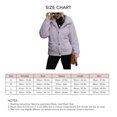 thumbnail image 4 of Abrigo de lana de invierno para mujer, chaqueta cálida a rayas con botones de solapa de manga larga, sin planchado, con bolsillos para fiestas, compras, trabajo, morado, XL, 4 of 4