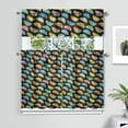 thumbnail image 2 of Geometric Cat Pattern Kitchen Window Curtains - Modern Abstract Cat Art 3 PC Set, 2 of 5