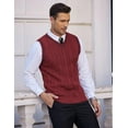 thumbnail image 4 of COOFANDY Men's V Neck Sweater Vest JK Uniform Pullover Sweater Sleeveless School Business Vest, 4 of 7