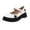 White, variant on Fesfesfes Womens Black Dress Shoes Round Toe Gothic Punk Cute Thick Soled Shallow Mouth Round Toe Student Shoes 40(7.5)