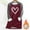 Wine, variant on Women's Fleece Sherpa Blouses Fashion Patchwork Heart Printed Sweatshirts Winter Clothing Tops Lined Velvet Thick Warm Shirts Causal Crewneck Long Sleeve Pullover