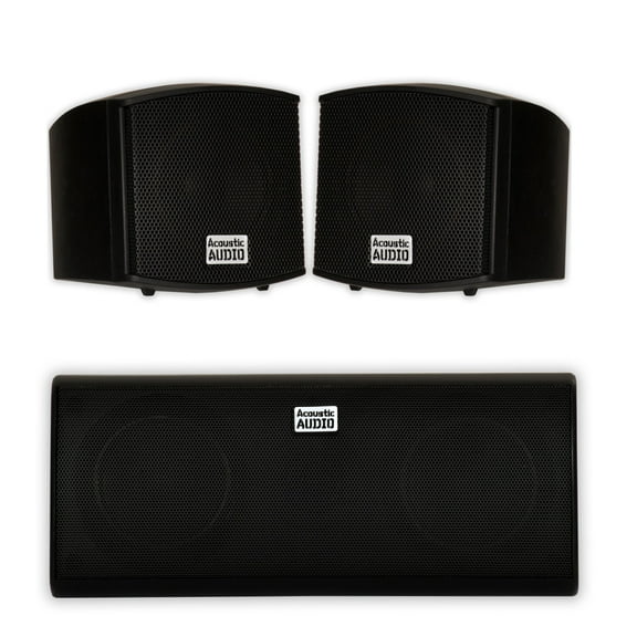 Acoustic Audio AA321B and AA35CB Indoor Speakers Home Theater 3 Speaker Set