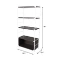 thumbnail image 5 of LeisureMod Brentwood Bookcase with White Stainless Steel Frame Dark Walnut, 5 of 12
