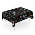 thumbnail image 1 of JSDART Back to School Blackboard Chalk Drawings Crayons Markers Rulers Tablecloth Table Desk Cover Home Party Decor 60x104 inch, 1 of 1