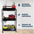 thumbnail image 5 of Carrito Multifuncional Desplegable Metálico CHIC-FANTASY 3 Niveles Negro WY-4372N, 5 of 5