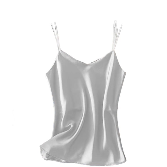 Women's Satin Camisole Top, Adjustable Double Strap V-Neck Silky Tank Top, Comfort Fit Lingerie & Loungewear Cami, M-4XL