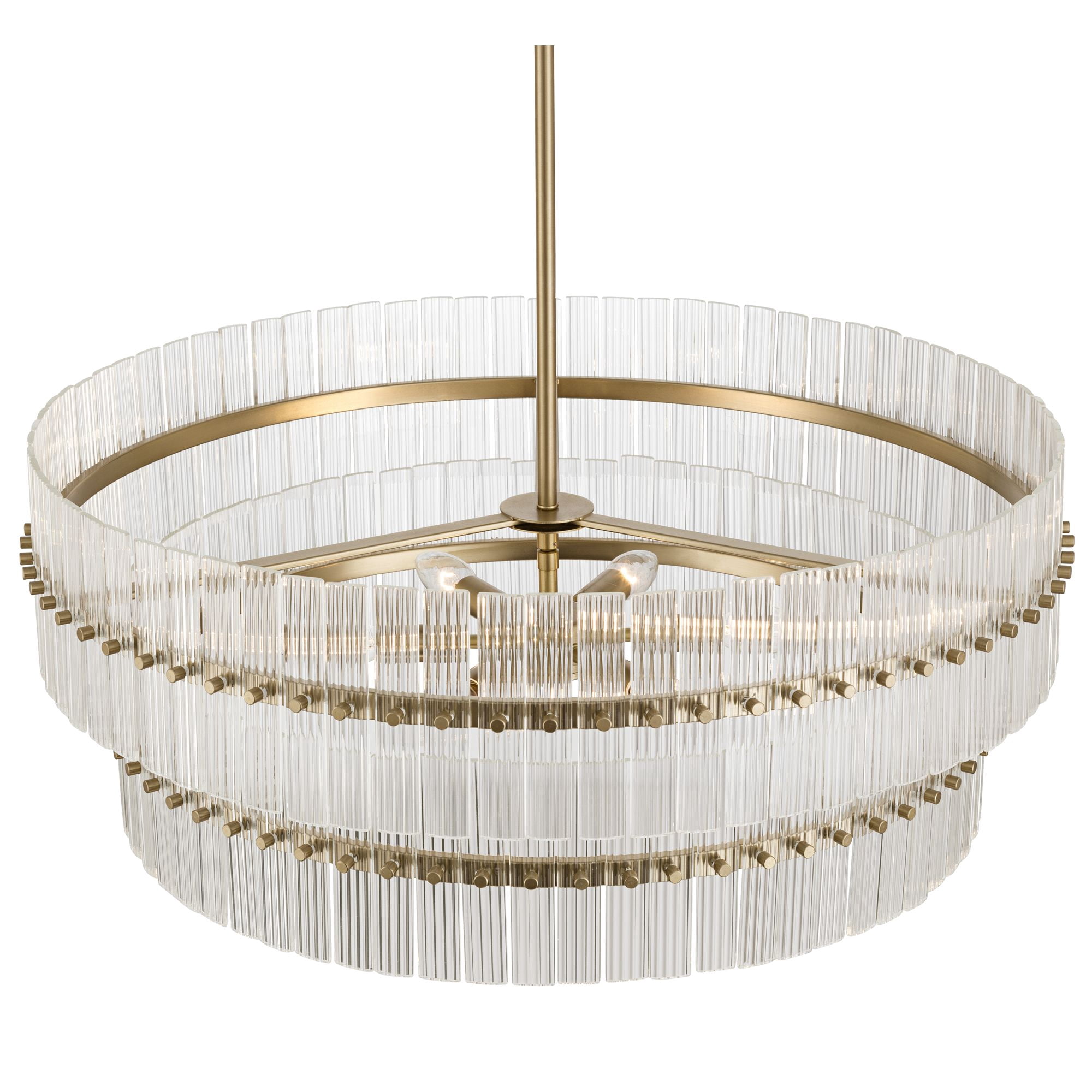 Possini Euro Design Possini Euro Emerson 26"W Matte Brass Glass 6-Light Tiered Chandelier