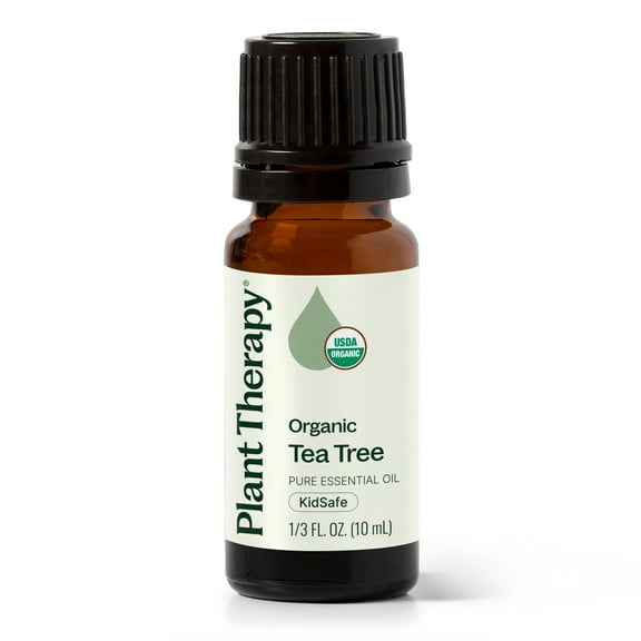 Plant Therapy Tea Tree Oil, 100% Pure, USDA Certified Organic, Undiluted, Aromatherapy for Skin, Hair, Toenails, 10 mL (1/3 oz)