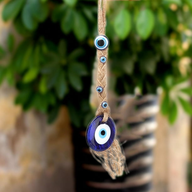 Cuentas de ojo azul, amuleto de cristal turco, amuleto de ojos de la suerte azules, colgante de pared de mal de ojo turco, uso práctico