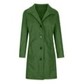 thumbnail image 5 of Guzom Womens Peacoats- Solid Pocket Woollen Coat Recreational Long Sleeve Tops Green, 5 of 6