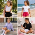 thumbnail image 2 of Real Love Girls Active Shorts French Terry Athletic Gym Dolphin Shorts 6 Pack, 2 of 7
