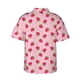 thumbnail image 4 of Xecao Strawberries print Hawaiian shirt - a stylish short-sleeve button-down for men, perfect for casual beach and tropical outings., 4 of 9
