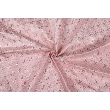 TRILOKI Baby Pink Poly Raw Silk Embroidery DIY Arts & Crafts Sewing Wedding Dress Crafts Inches 44 38 Work By The Yard