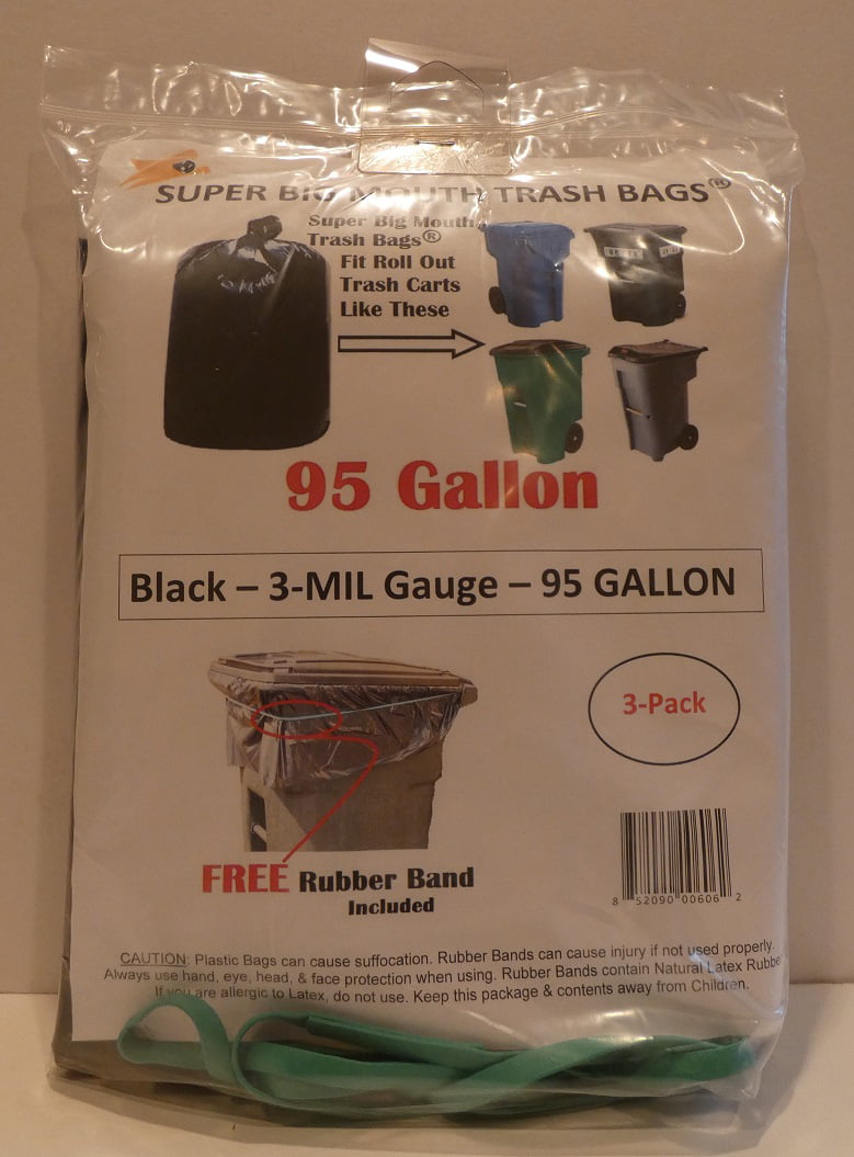 95 Gallon Trash Bags Super Big Mouth Large Industrial 95 GAL