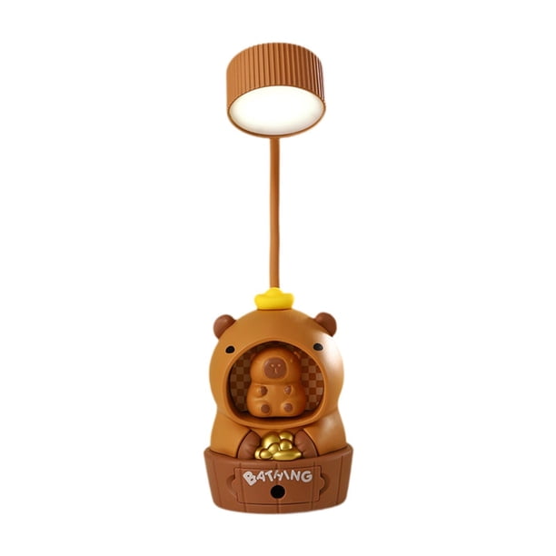 Lámpara de escritorio de Capybara Luce Light Recargable para Biños Regalos para niñas Regalos con sacapuntas a lápiz para la oficina Bedside Kids Room Lingote
