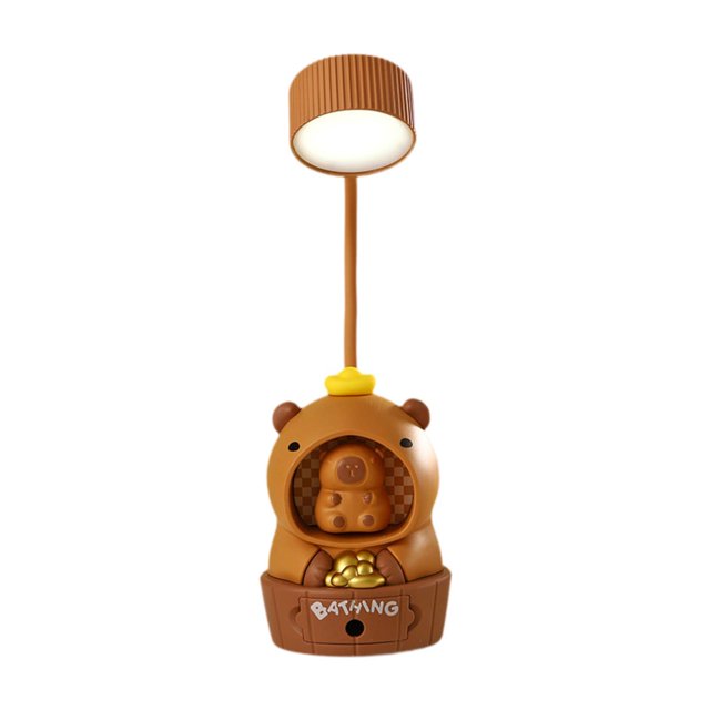 Lámpara de escritorio LED de Capybara luz de la noche recargable decoración de la habitación lámpara de mesa de dibujos animados para niños estudio de Lingote