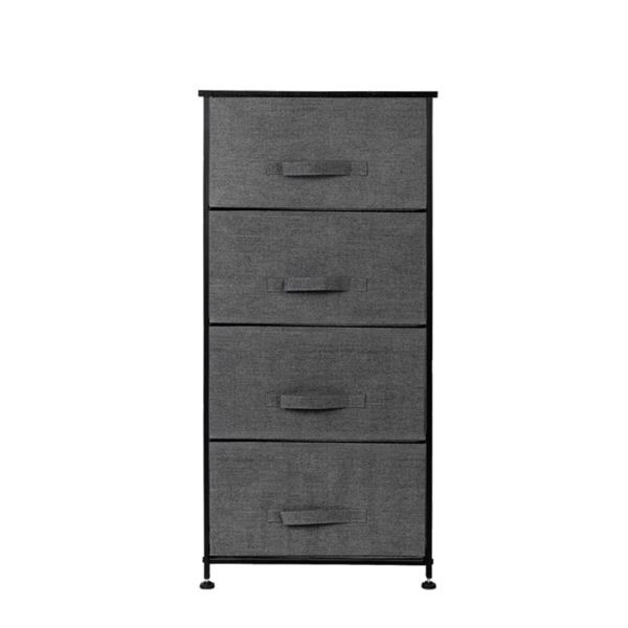 4-Tier Dresser Tower, Fabric Drawer Organizer With 4 Easy Pull Drawers ...