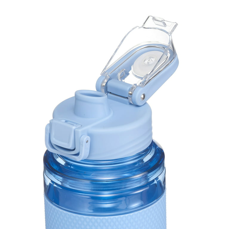Mainstays 32 fl oz Blue Essence Solid Print Plastic Water Bottle