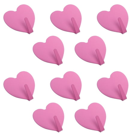 

10pcs Self-adhesive Hooks No Trace Hooks Colorful Heart Hooks Iron Hook