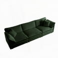 thumbnail image 2 of Modern 2-Piece Upholstered Sofa Set, 1+3 Seat Green Chenille, 220×80×75cm, 2 of 19