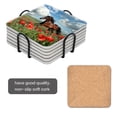 thumbnail image 2 of BaHomeck Drink Coasters Set Of 6 With Holder Beautiful Brown Horse Galloping Through Poppy Field Water Absorbent Ceramic Coasters Tabletop Protection,Suitable For Various Cup,Home Decor, 2 of 4