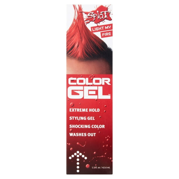 Splat Extra Hold Temporary Hair Dye Styling Gel, Light My Fire Red Color