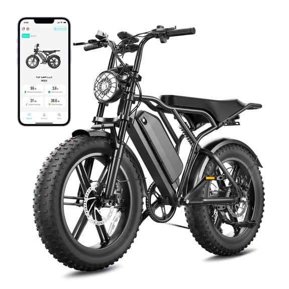 Electric Bike for Adults, 48V 15Ah Battery, 1500W Peak Motor, Fat Tire Dual Suspension ,7-speed Gears, 3 Working Modes, Powerful, LCD Display, Suitable for Commuters and Beginner Cyclists