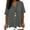 A-Gray, variant on Oversized V-Neck Tees, Side Split Button Rolled Long Sleeve High-Low T-Shirt, Women’s