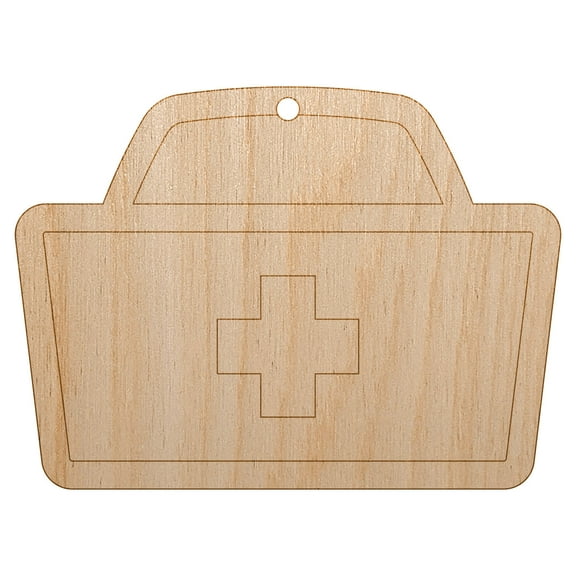 Nurse Cap Hat Wood Holiday Christmas Tree Ornament Unfinished DIY Pre-Drilled Craft