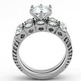 thumbnail image 3 of Women's Stainless Steel Engagement Ring with 8mm AAA Grade CZ in Clear - Size 7, 3 of 4