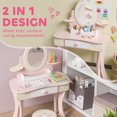 thumbnail image 4 of Qaba Kids Vanity Set, Dressing Table with Mirror and Stool, 7 Accessories, 4 of 10