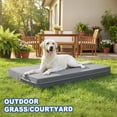 thumbnail image 4 of Outdoor Waterproof Dog Bed Washable, XL Large Crate Pad 42 inch, Wipeable Leather Pet beds with Removable Cover, Foam Orthopedic Anti-Slip Kennel Pads Reversible, 41"x27" Grey, 4 of 9
