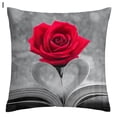 thumbnail image 2 of Ludlz Pillow Sham Soft Texture Invisible Zipper Flax Decorative Floral Printed Cushion Throw Case Furniture Accessories, 2 of 8