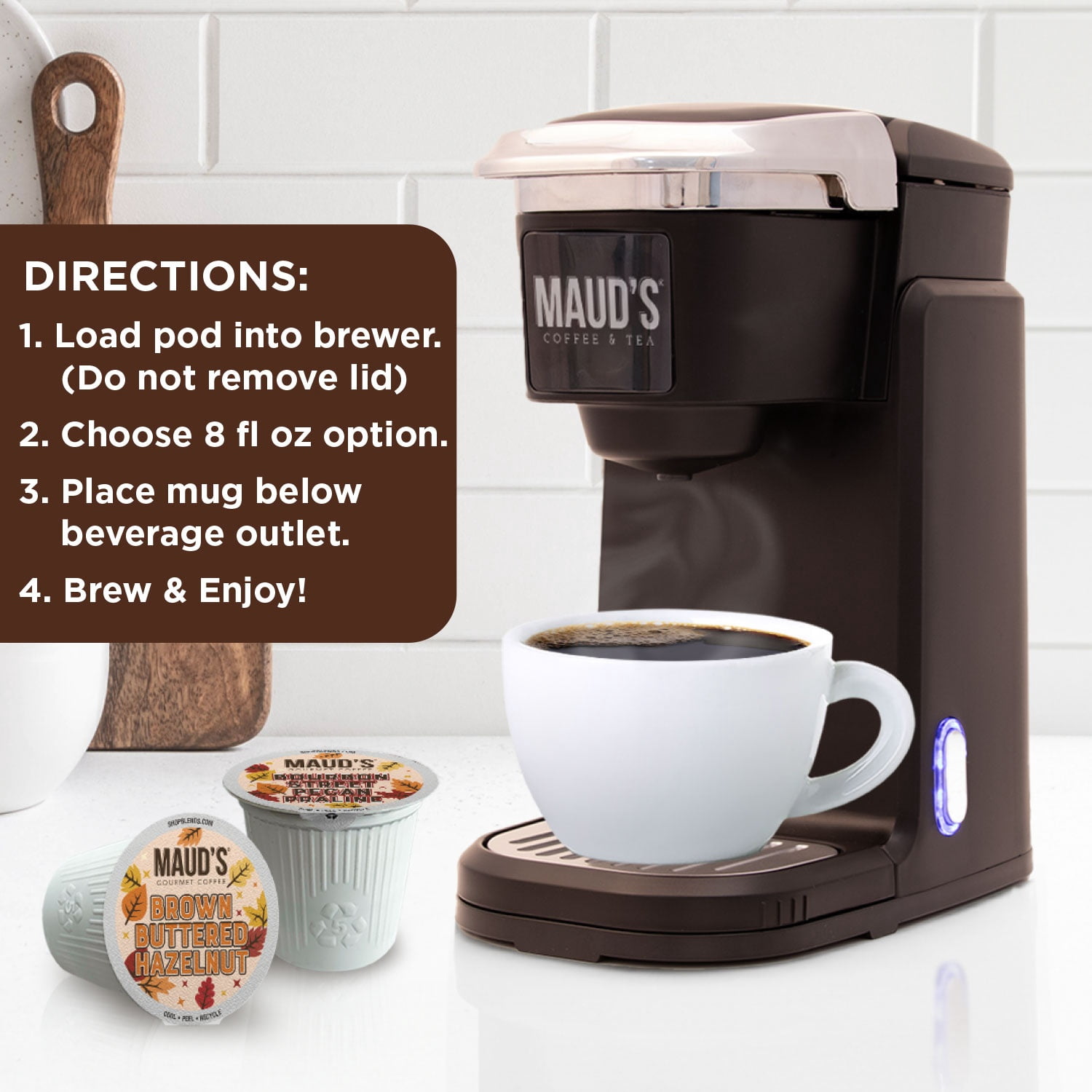 Maud's Fall Flavored Coffee Pods Variety Pack, 24ct, 6 Assorted Flavors, Medium Roast Coffee in Single Serve Pods – 100% Arabica Beans, Compatible with Keurig K Cups Maker