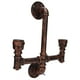 thumbnail image 2 of Lámpara de pared de hierro, lámpara con diseño de tubería de agua de doble cabezal, lámpara de pared Steampunk con casquillo E27 para decoración de interiores industriales, 220V, 2 of 8