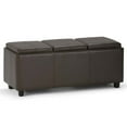thumbnail image 1 of Simpli Home Avalon 3 Faux Leather Tray Bench in Chocolate Brown, 1 of 6