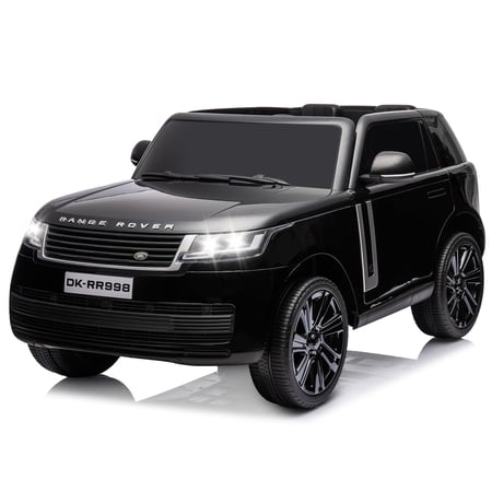 Sakiyr 24V Licensed Land Rover Kids Electric Ride-On Car - 2-Seater with Parent Remote Control, 3 Speeds, MP3 Player, USB, Music, and LED Lights for Ages 3-8, Black