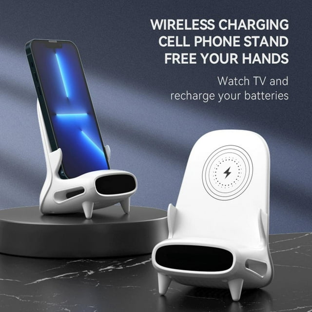 Portable Mini Chair Wireless Charger For All Phones 15W Wireless Charging Station Phone Charger Stand With Musical Speaker Function