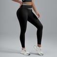 thumbnail image 2 of Tummy Control Butt Lifting Leggings, Comdrip High Waisted Leggings for Women Splicing Hip Lifting Fitness Yoga Pants Soft Workout Yoga Leggings Compression Leggings for Women Black L, 2 of 9