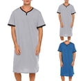 thumbnail image 3 of Lefu Chemise de Nuit à Manches Courtes pour Homme, Vêtement de Nuit, Chemises de Nuit, Peignoirs, Peignoir, Pyjamas, Chemises, 3 of 5