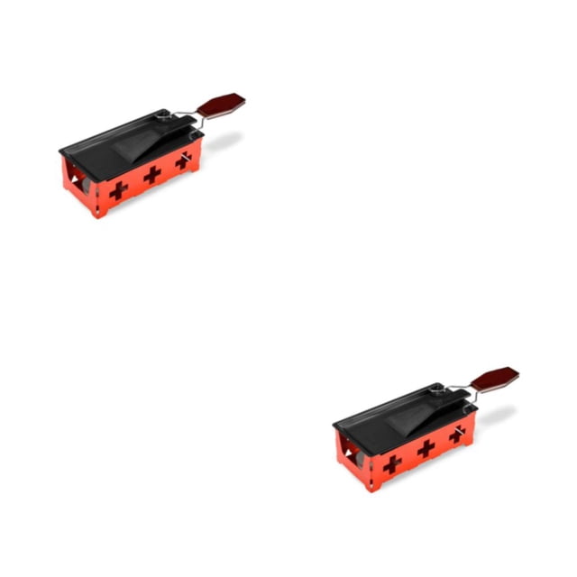 Yuarrent Juego de parrilla de acero inoxidable Reemplazo Mini Rectangular Lavable Reutilizable Plegable Color sólido Estufa de bistec Rojo 2Conjunto