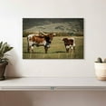 thumbnail image 2 of Elephant Stock Texas Longhorn And Its Calf Wall Art - Horizontal Canvas Wall Art - Living Room Wall Decor - Animal Canvas - Gray And Brown Decor - 12" x 8", 2 of 4