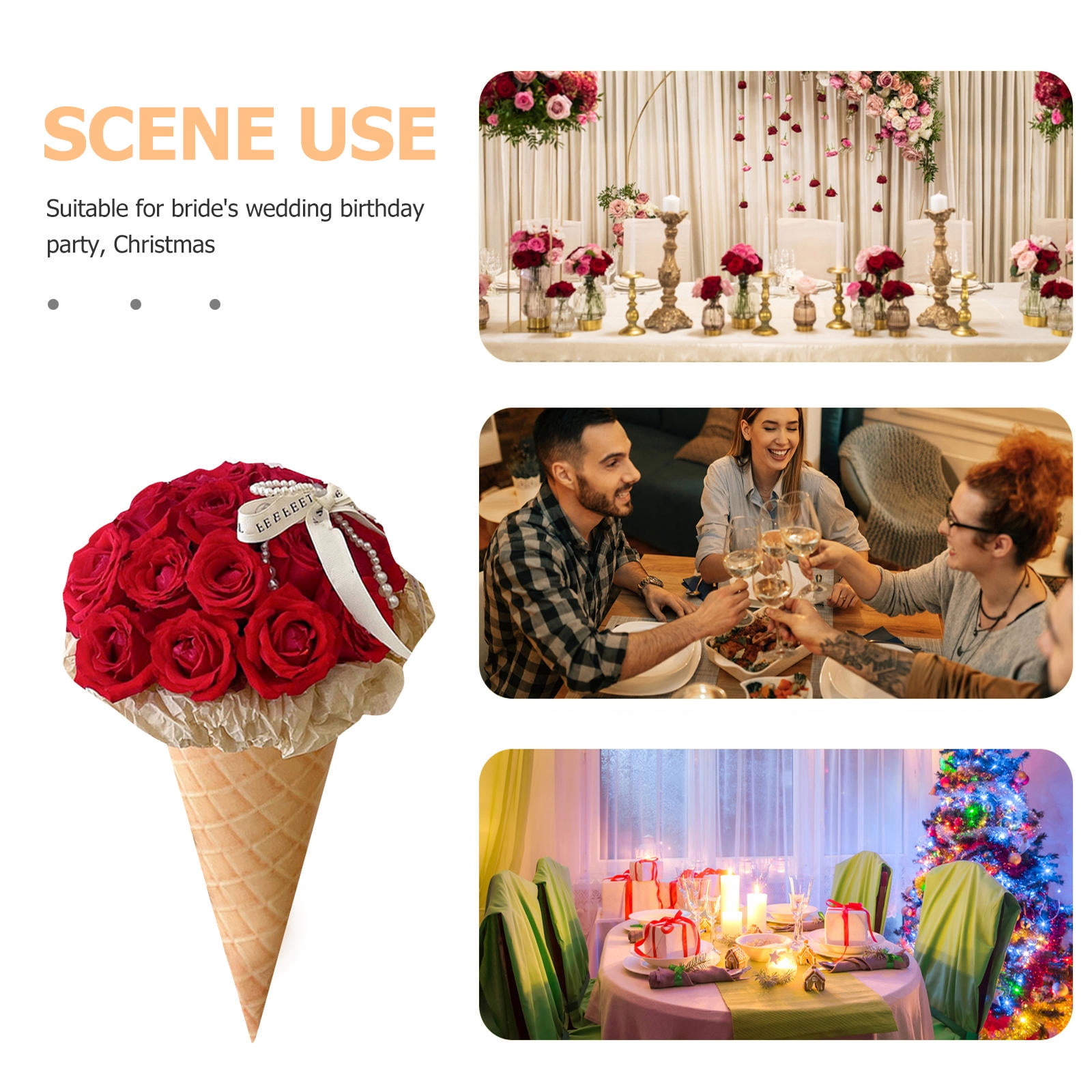 FRCOLOR 20 pcs  Paper Bouquet Cones Small Flower Cones Wedding Decoration Flower Holder